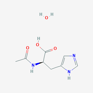 molecular formula C8H13N3O4 B12851696 (R)-2-Acetamido-3-(1H-imidazol-4-yl)propanoic acid hydrate 