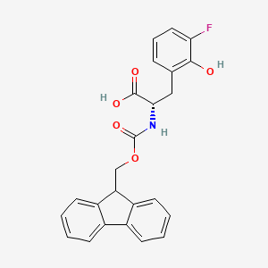 molecular formula C24H20FNO5 B12851707 (S)-2-((((9H-Fluoren-9-yl)methoxy)carbonyl)amino)-3-(3-fluoro-2-hydroxyphenyl)propanoic acid 