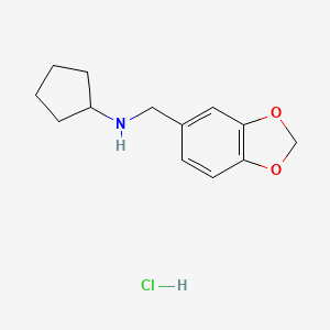 molecular formula C13H18ClNO2 B1285173 Benzo[1,3]dioxol-5-ylmethyl-cyclopentyl-amine hydrochloride CAS No. 1158781-71-5