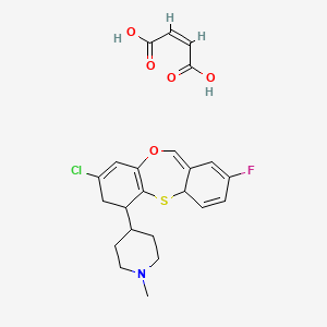 molecular formula C23H25ClFNO5S B12851752 (Z)-but-2-enedioic acid;4-(3-chloro-8-fluoro-2,10a-dihydro-1H-benzo[c][1,5]benzoxathiepin-1-yl)-1-methylpiperidine 