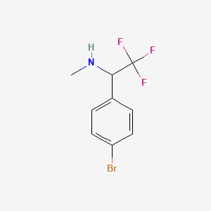molecular formula C9H9BrF3N B12851759 1-(4-Bromophenyl)-2,2,2-trifluoro-N-methylethan-1-amine 