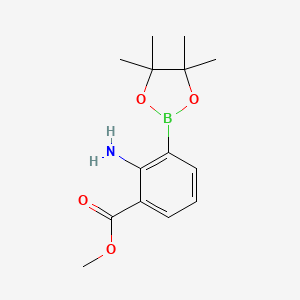 molecular formula C14H20BNO4 B12851769 Methyl 2-amino-3-(4,4,5,5-tetramethyl-1,3,2-dioxaborolan-2-yl)benzoate CAS No. 1269467-96-0