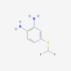 molecular formula C7H8F2N2S B12851788 4-[(Difluoromethyl)thio]benzene-1,2-diamine 