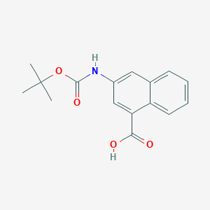 molecular formula C16H17NO4 B12851795 3-((tert-Butoxycarbonyl)amino)-1-naphthoic acid 