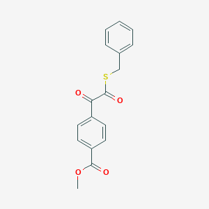 molecular formula C17H14O4S B12851814 Benzoic acid, 4-[2-oxo-2-[(phenylmethyl)thio]acetyl]-, methyl ester 