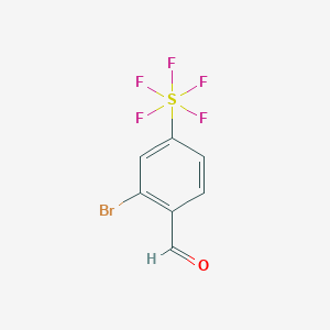 molecular formula C7H4BrF5OS B12851847 2-Bromo-4-(pentafluorothio)benzaldehyde 