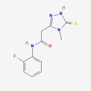 molecular formula C11H11FN4OS B12851852 N-(2-Fluoro-phenyl)-2-(5-mercapto-4-methyl-4H-[1,2,4]triazol-3-yl)-acetamide 