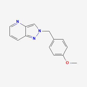 molecular formula C14H13N3O B12851891 2-[(4-Methoxyphenyl)methyl]pyrazolo[4,3-b]pyridine 