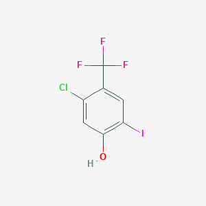 molecular formula C7H3ClF3IO B12851899 5-Chloro-2-iodo-4-(trifluoromethyl)phenol 