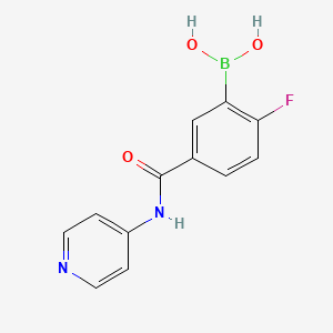 molecular formula C12H10BFN2O3 B12851948 2-Fluoro-5-(4-pyridylcarbamoyl)benzeneboronic acid 