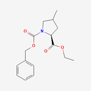 molecular formula C16H21NO4 B12851969 1-Benzyl 2-ethyl (2S)-4-methylpyrrolidine-1,2-dicarboxylate 
