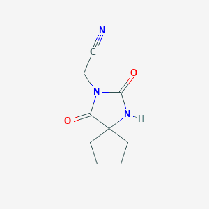 molecular formula C9H11N3O2 B12851975 (2,4-Dioxo-1,3-diazaspiro[4.4]non-3-yl)-acetonitrile 