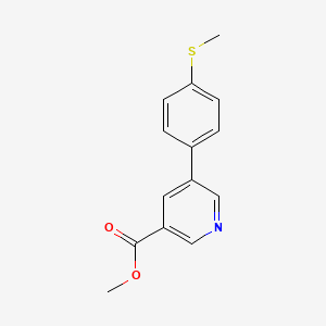 molecular formula C14H13NO2S B12851980 Methyl 5-[4-(methylsulfanyl)phenyl]nicotinate 
