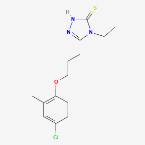 molecular formula C14H18ClN3OS B1285200 5-[3-(4-chloro-2-methylphenoxy)propyl]-4-ethyl-4H-1,2,4-triazole-3-thiol CAS No. 847503-29-1