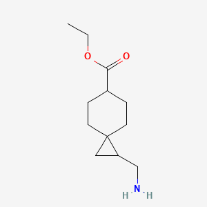 molecular formula C12H21NO2 B12852041 Ethyl 1-(aminomethyl)spiro[2.5]octane-6-carboxylate 
