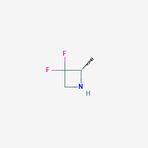 molecular formula C4H7F2N B12852085 (2S)-3,3-Difluoro-2-methyl-azetidine 