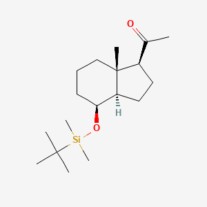 molecular formula C18H34O2Si B12852105 Ethanone, 1-[(1S,3aR,4S,7aS)-4-[[(1,1-dimethylethyl)dimethylsilyl]oxy]octahydro-7a-methyl-1H-inden-1-yl]- 