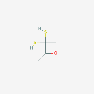molecular formula C4H8OS2 B12852109 3,3-Bis-mercaptomethyl-oxetane 