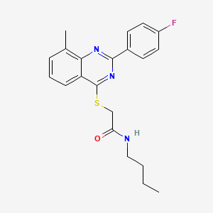 molecular formula C21H22FN3OS B12852116 N-Butyl-2-[[2-(4-Fluorophenyl)-8-Methyl-4-Quinazolinyl]Thio]-Acetamide 