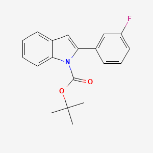 molecular formula C19H18FNO2 B12852140 tert-Butyl 2-(3-fluorophenyl)-1H-indole-1-carboxylate 