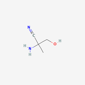 molecular formula C4H8N2O B1285220 2-Amino-3-hydroxy-2-methylpropanenitrile CAS No. 122556-12-1