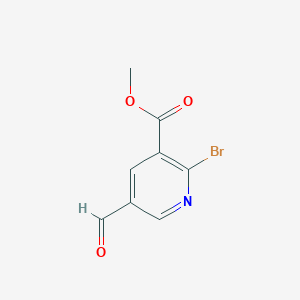 molecular formula C8H6BrNO3 B12852202 Methyl 2-bromo-5-formylnicotinate 