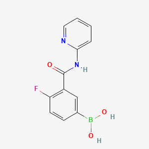 molecular formula C12H10BFN2O3 B12852212 4-Fluoro-3-(2-pyridylcarbamoyl)benzeneboronic acid 