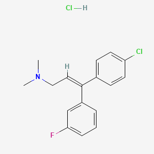 molecular formula C17H18Cl2FN B12852230 1-(4-Chlorophenyl)-1-(3-Fluorophenyl)-3-Dimethylaminoprop-1-Ene Hydrochloride 