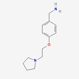 molecular formula C13H20N2O B1285225 {4-[2-(Pyrrolidin-1-yl)ethoxy]phenyl}methanamine CAS No. 122893-33-8