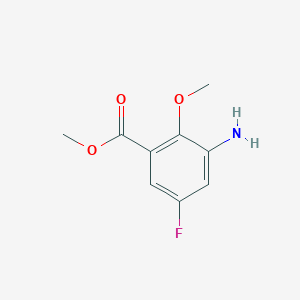 molecular formula C9H10FNO3 B12852259 Methyl 3-amino-5-fluoro-2-methoxybenzoate 