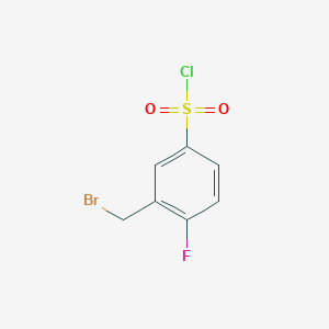 molecular formula C7H5BrClFO2S B12852280 3-(Bromomethyl)-4-fluorobenzenesulphonyl chloride 