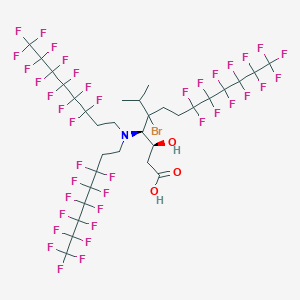 molecular formula C32H25BrF39NO3 B12852399 Bromo[Tris(3,3,4,4,5,5,6,6,7,7,8,8,8-Tridecafluorooctyl)]Sta 