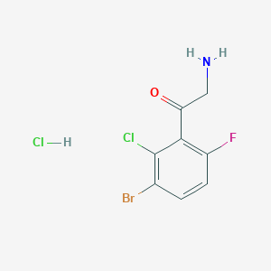 molecular formula C8H7BrCl2FNO B12852441 3-Bromo-2-chloro-6-fluorophenacylamine hydrochloride 