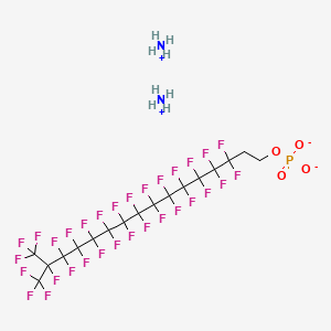 molecular formula C17H12F31N2O4P B12852458 Diammonium 3,3,4,4,5,5,6,6,7,7,8,8,9,9,10,10,11,11,12,12,13,13,14,14,15,16,16,16-octacosafluoro-15-(trifluoromethyl)hexadecyl phosphate CAS No. 93857-52-4