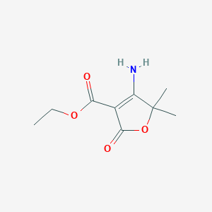 molecular formula C9H13NO4 B1285249 Ethyl 4-amino-5,5-dimethyl-2-oxo-2,5-dihydrofuran-3-carboxylate CAS No. 139003-76-2