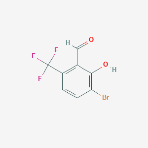 molecular formula C8H4BrF3O2 B12852562 3-Bromo-2-hydroxy-6-(trifluoromethyl)benzaldehyde 