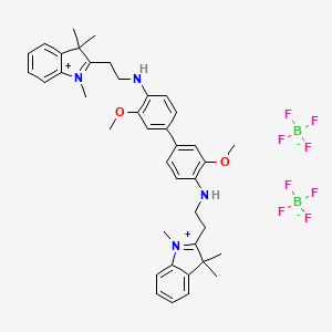 molecular formula C40H48B2F8N4O2 B12852589 2,2'-((3,3'-Dimethoxy(1,1'-biphenyl)-4,4'-diyl)bis(iminoethylene))bis(1,3,3-trimethyl-3H-indolium) bis(tetrafluoroborate(1-)) CAS No. 85391-36-2