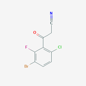 molecular formula C9H4BrClFNO B12852597 3-Bromo-6-chloro-2-fluorobenzoylacetonitrile 
