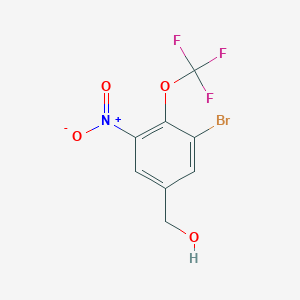 molecular formula C8H5BrF3NO4 B12852619 3-Bromo-5-nitro-4-(trifluoromethoxy)benzyl alcohol 