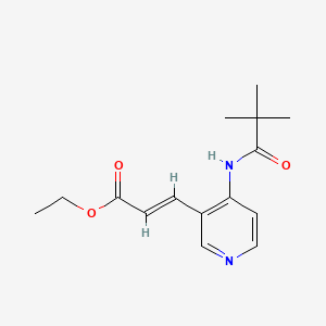 molecular formula C15H20N2O3 B12852798 Ethyl 3-(4-trimethylacetamido-3-pyridyl)acrylate 