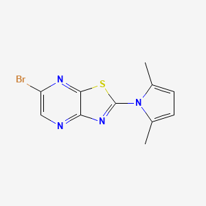 molecular formula C11H9BrN4S B12852810 6-Bromo-2-(2,5-dimethyl-1H-pyrrol-1-yl)thiazolo[4,5-b]pyrazine 