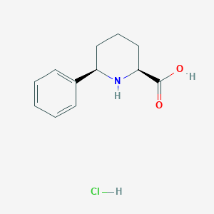 molecular formula C12H16ClNO2 B12852823 (2S,6R)-6-Phenylpiperidine-2-carboxylic acid hydrochloride 