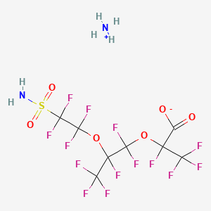 molecular formula C8H6F14N2O6S B12852851 Ammonium 2-(2-(2-(aminosulphonyl)-1,1,2,2-tetrafluoroethoxy)-1,1,2,3,3,3-hexafluoropropoxy)-2,3,3,3-tetrafluoropropionate CAS No. 4089-61-6