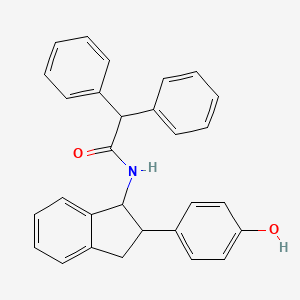 molecular formula C29H25NO2 B12852933 N-[2-(4-Hydroxy-phenyl)-indan-1-yl]-2,2-diphenyl-acetamide 