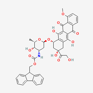molecular formula C42H39NO13 B12852937 (9H-Fluoren-9-yl)methyl ((2S,3S,4S,6R)-3-hydroxy-2-methyl-6-(((1S,3S)-3,5,12-trihydroxy-3-(2-hydroxyacetyl)-10-methoxy-6,11-dioxo-1,2,3,4,6,11-hexahydrotetracen-1-yl)oxy)tetrahydro-2H-pyran-4-yl)carbamate 