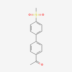 molecular formula C15H14O3S B12853024 1-[4'-(Methylsulfonyl)[1,1'-biphenyl]-4-yl] ethanone 