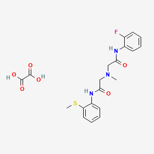 molecular formula C20H22FN3O6S B12853035 N-(2-Fluorophenyl)-2-(methyl(2-((2-(methylthio)phenyl)amino)-2-oxoethyl)amino)acetamide oxalate 