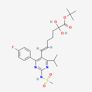 molecular formula C25H34FN3O6S B12853116 tert-butyl (E)-7-[4-(4-fluorophenyl)-2-(methanesulfonamido)-6-propan-2-ylpyrimidin-5-yl]-2,2-dihydroxyhept-6-enoate 
