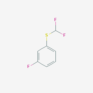 molecular formula C7H5F3S B12853138 Difluoromethyl 3-fluorophenyl sulphide 
