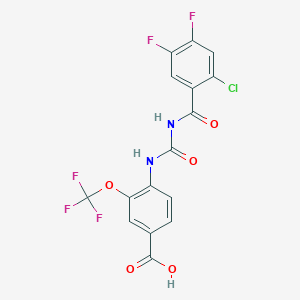 molecular formula C16H8ClF5N2O5 B1285320 4-[3-(2-Chloro-4,5-Difluoro-Benzoyl)ureido]-3-Trifluoromethoxybenzoic Acid 